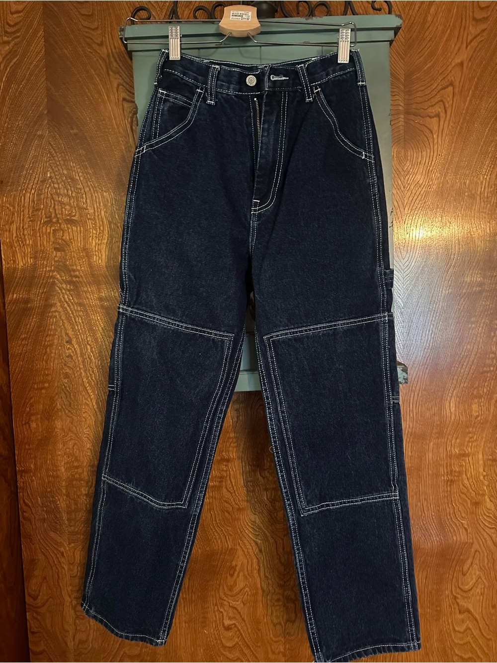 Women’s Dark Blue Contrast Stitch Carpenter Jeans